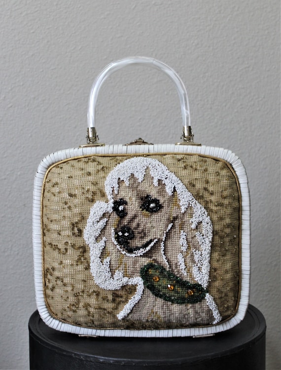 Vintage 1950's 60s Poodle purse dog Faye Mell Mia… - image 1