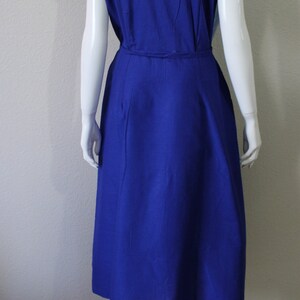 1940s 50s Cotton Dress Volup Blue cotton Eyelet Color Block Vtg sz 20 Atomic New Old Stock // US 10 12 14 large XL image 8