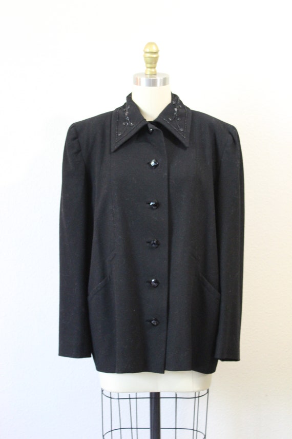 Vintage 1940s 40's Fancy Black I. Magnin Californ… - image 2