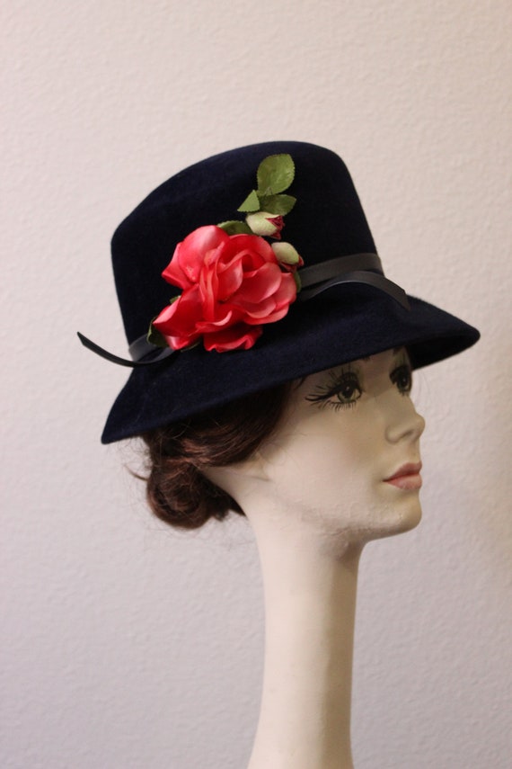 Vintage 50\'s Fur Bucket Hat B Altman Hat Vintage 1950s Faux Fur Bucket Hat Black One  main image 2