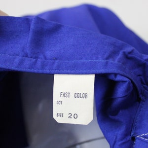 1940s 50s Cotton Dress Volup Blue cotton Eyelet Color Block Vtg sz 20 Atomic New Old Stock // US 10 12 14 large XL image 4