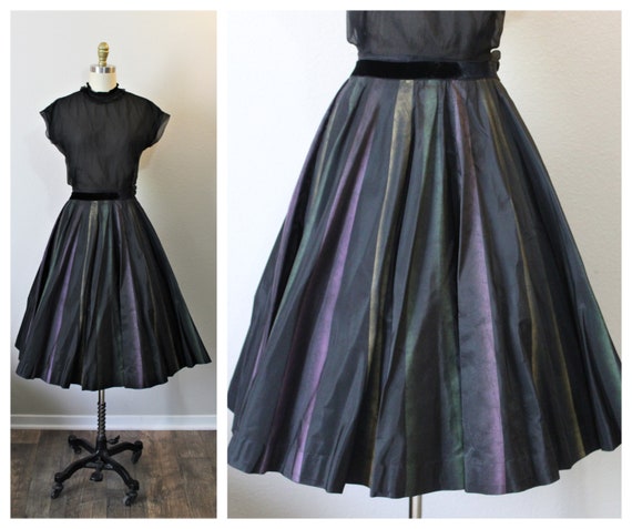50s Circle Skirt / Vintage 1950s atomic Joe David… - image 1