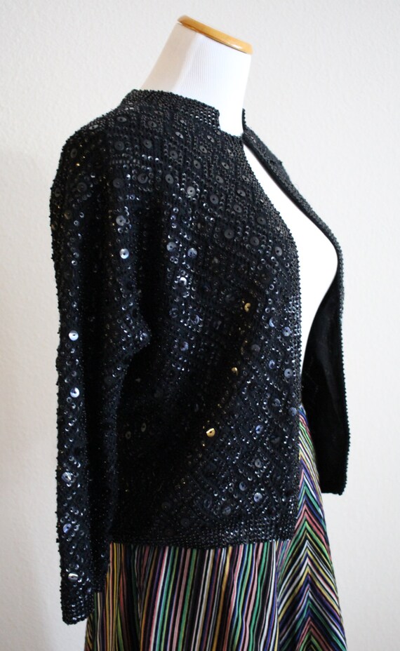 Vintage 50's 60'S VLV Rockabilly Sequinned Black … - image 3