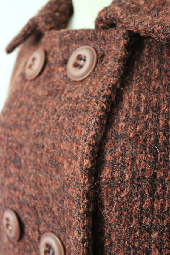 1960's I. MAGNIN Coat Copper MOHAIR Rust Wool Dou… - image 3