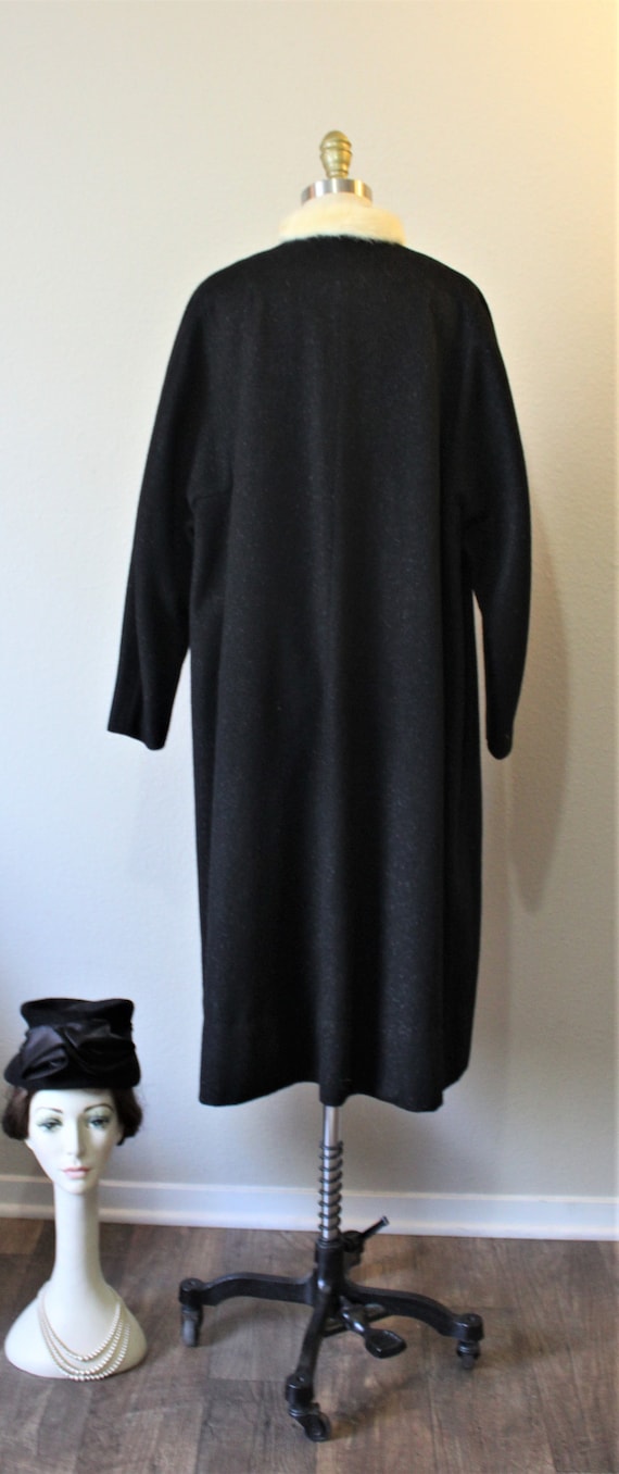 Vintage 40s 1950s Ranone Fancy Black Wool Coat Wo… - image 7