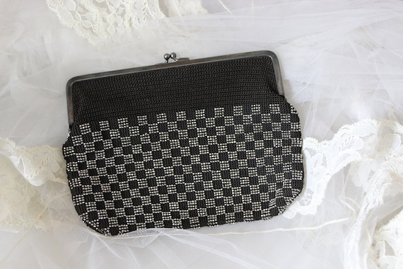 Vintage 20s 1930s JEMCO Art Deco Black Crochet an… - image 1