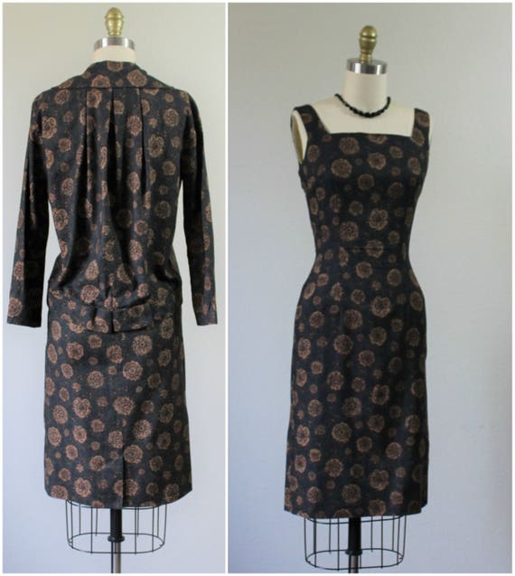 Vintage 1950's Swanky Wiggle Dress and Matching Ja