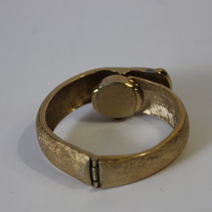 Vintage MOD Joseph Magnin California Gold Cuff Clamper Hidden wrist Watch MCM // bangle cuff image 5