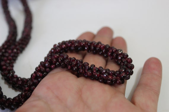 Vintage Genuine Red Natural Garnet Bead Gemstone … - image 2