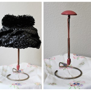 Vintage 40s 50s Antique wood store hat display // kitschy