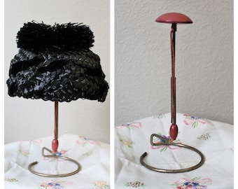 Vintage 40s 50s Antique wood store hat display // kitschy