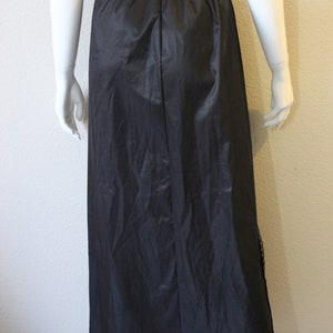 Vintage 50's 60's Vassarette Lingerie Black Lace Half Dress Under Slip Maxi Skirt tricot nylon// xs s image 3