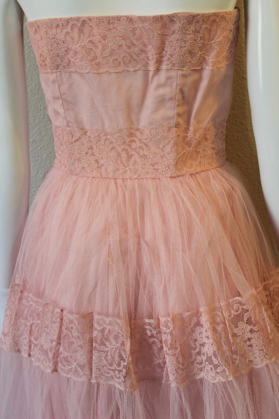 50s Prom Dress / Vintage 1950s Gorgeous Strapless… - image 9