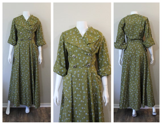 Vintage 1940s 50s Loungees House Dressing Gown wra