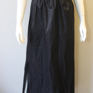 Vintage 50's 60's Vassarette Lingerie Black Lace Half Dress Under Slip Maxi Skirt tricot nylon// xs s zdjęcie 5