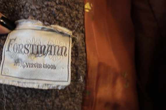 40s Coat / 1940s FORSTMANN Mocha Brown Wool Persian L… - Gem