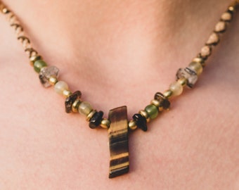 TIGER'S EYE | amulet necklace | unique piece | natural stones | adjustable length | unisex