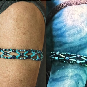 Jake Sully Bracelet - Avatar Inspired Jewelry with Turquoise and Sodalite - Macrame Tribal Cuff - Men's Bracelet or Necklace - Na'vi Cosplay