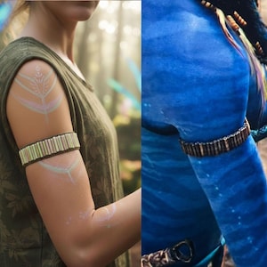 NEYTIRI Arm BRACELET Avatar Inspired Natural – Style Na’vi JEWELRY – Handmade Bamboo Macrame Arm Cuff – Fantasy Cosplay Accessory