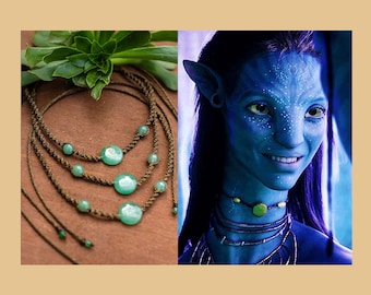 COLLAR NEYTIRI AVATAR | el camino del agua | gargantilla de macramé con aventurina | cosplay de avatar