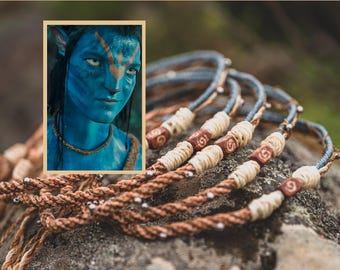JAKE SULLY Necklace AVATAR Inspired - Spiral Wood Bead - Macrame Tribal Jewelry - Men Women - Cosplay Prop Waterproof - Adjustable Choker