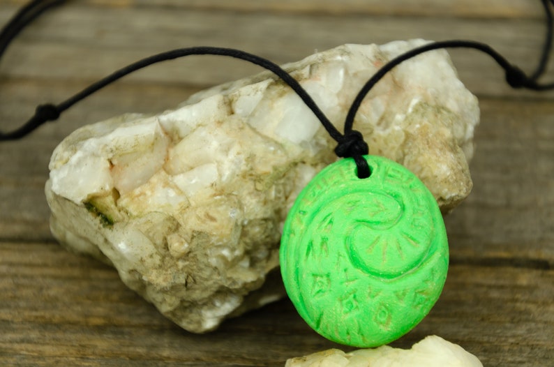 HEART of TE FITI Luminescent glow in the dark Necklace heart of te fiti Moana Te Fiti Stone image 6