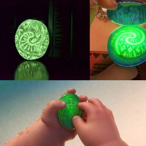 HEART of TE FITI Luminescent glow in the dark Necklace heart of te fiti Moana Te Fiti Stone image 1