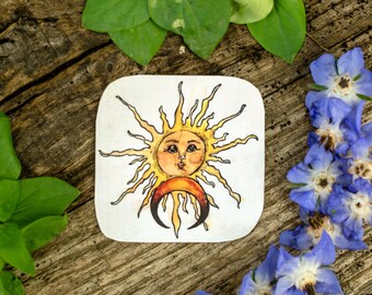 STICKER SUN MOON style, decorative sticker, nature art magical