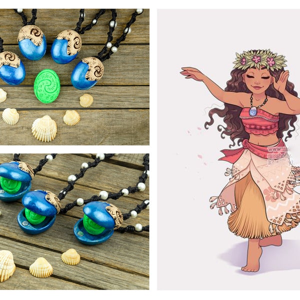 MOANA-HALSKETTE Herz der Fiti Moana-Halskette Herz der Te Fiti Reproduktion Ozeanien Fan Art Cosplay Disney-Kollektion