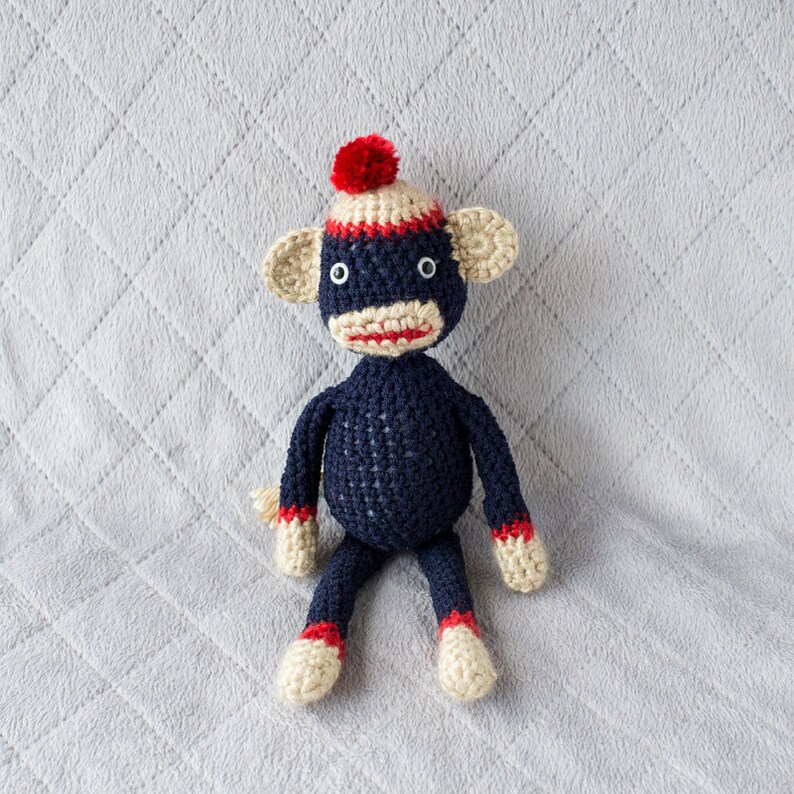Crochet Sock Monkey Girl Sock Monkey Sock Monkey Baby Toy Etsy
