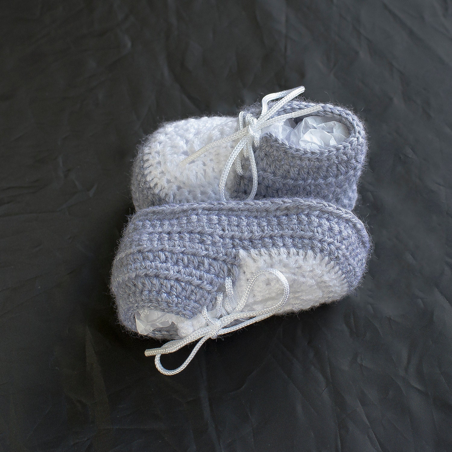 Baby Boy Crochet Shoes Gray and White Boy Shoes Crochet Etsy