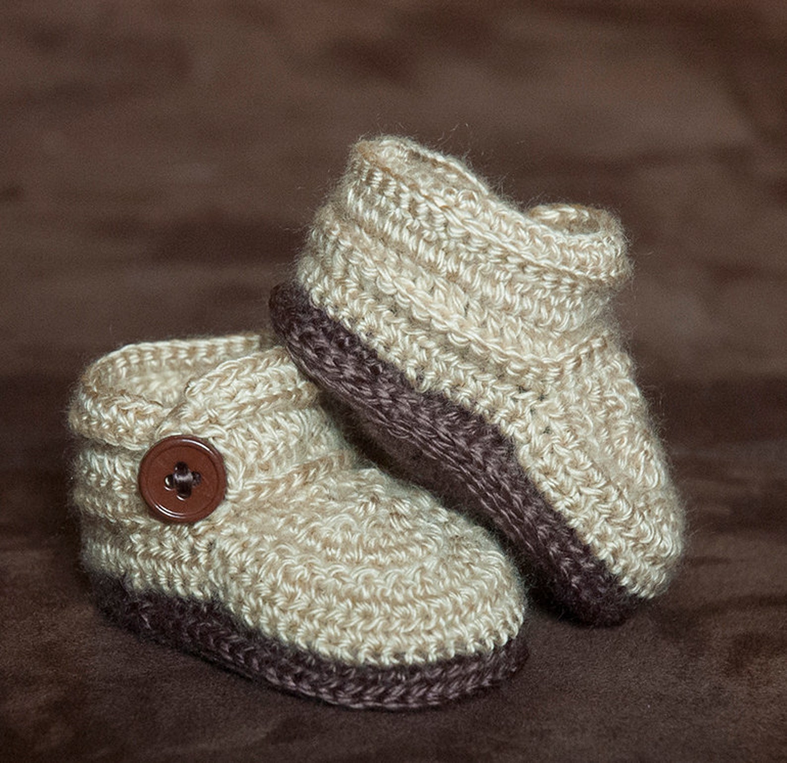 Crochet Baby Boy Booties. Double sole baby boy shoes Newborn Etsy
