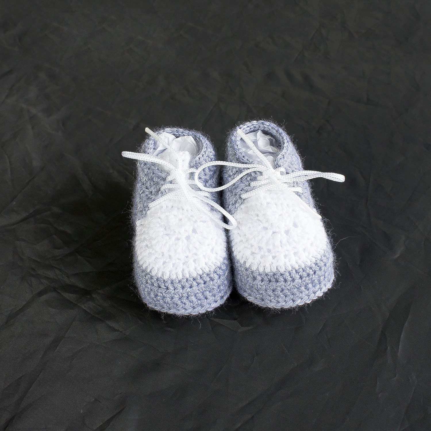 Baby Boy Crochet Shoes Gray and White Boy Shoes Crochet Etsy