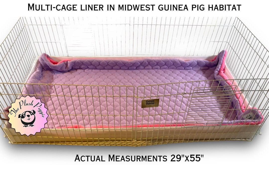 Image showcasing Reversible Midwest Guinea Pig Cage Fleece Liner in Lavender and Rose ...