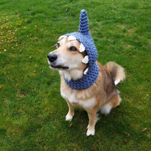 Crochet PDF Pattern, Make your own Dog Costume Dinosaur, Shark, and Frog to add onto Hound Hoodie, Dog Scarf, Pet Accessories, Dog Snood image 3