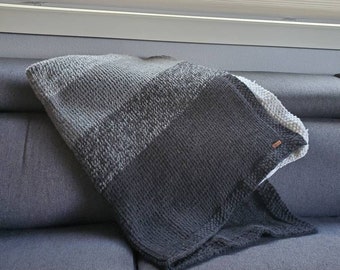 Ombre Knit Blanket Pattern: DIY Cozy Oversized Throw (PDF Pattern)