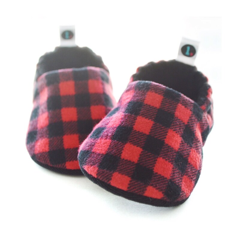 tartan baby booties