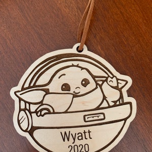 Baby Yoda/The Child/Grogu Inspired Ornament - Wood or Acrylic
