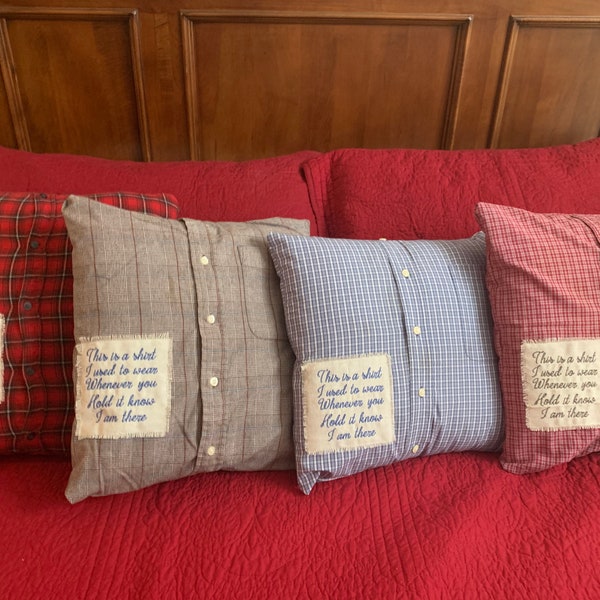 Pillows Made From Shirts Etsy
