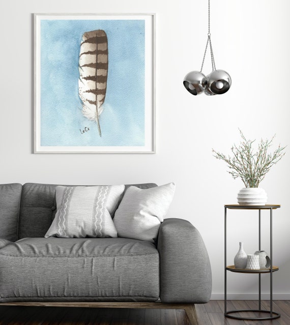 Brown Feather Watercolor Painting