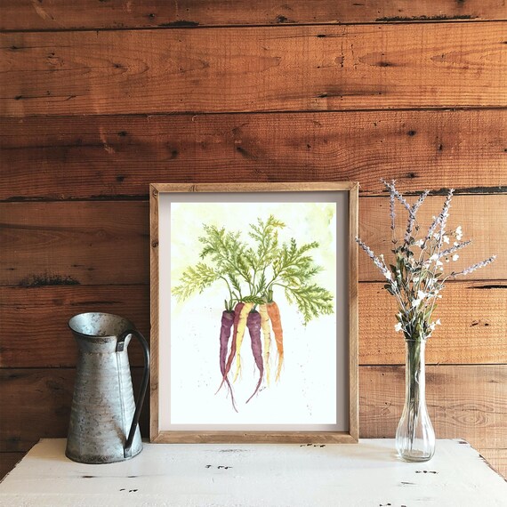 Colorful Carrots Original Watercolor Painting