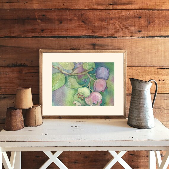 Blueberry Original Watercolor Painting