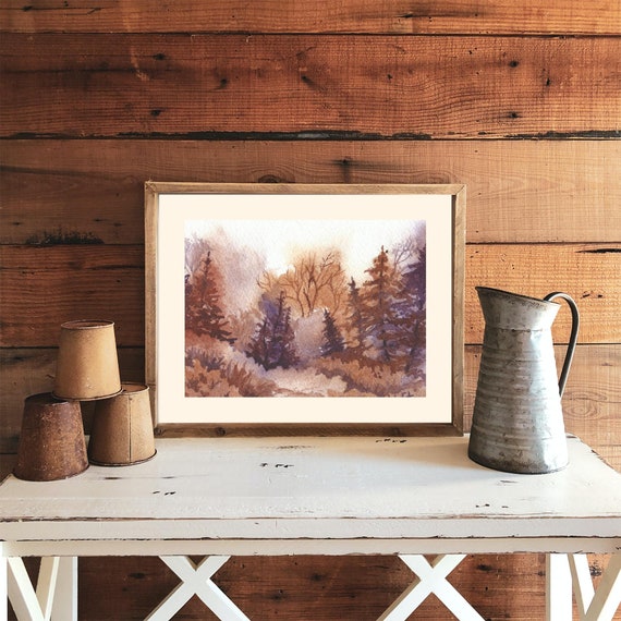 Autumn Landscape Watercolor Painting