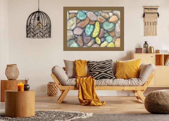 River Rock Original Watercolor Painting