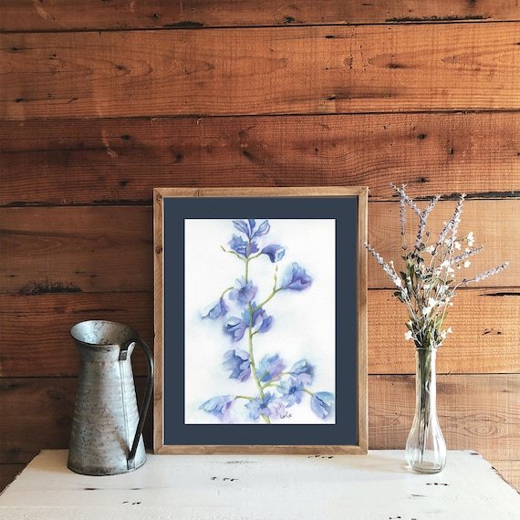 Delphiniums Watercolor Painting