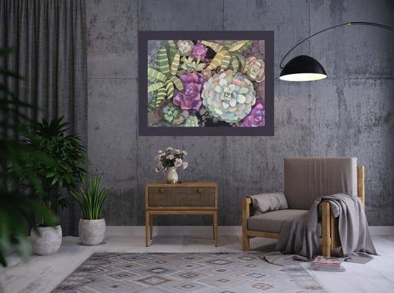 Succulent Original Watercolor Painting
