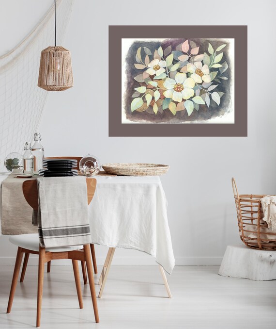White Flower Original Watercolor Painting