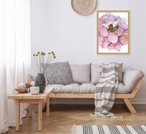 Honey Bee Blossom Original Watercolor Painting