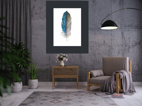 Gray Feather Original Watercolor Painting