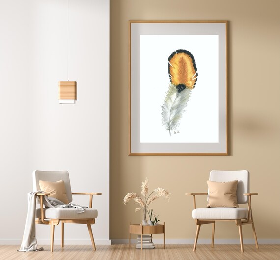 Black Feather Original Watercolor Painting